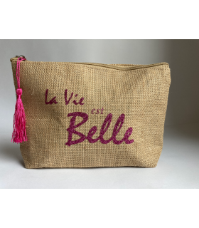 Pochette en Jute "La vie est Belle"  - NaYa